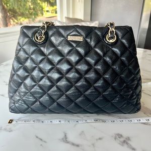 Kate Spade Quilted Leather Gold Coast Maryanne Shoulder Handbag Black